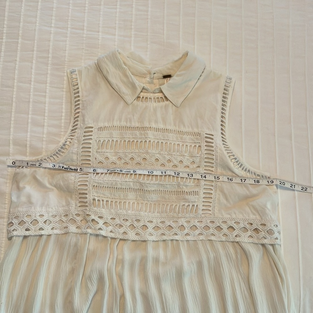 Free People cream eyelet collared tunic top - Picture 6 of 9